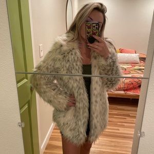 Missguided faux fur shaggy coat